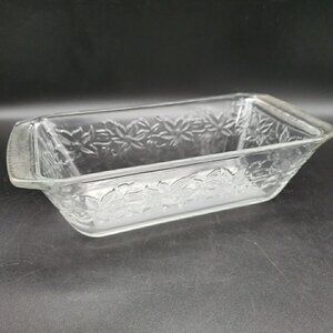 PRINCESS HOUSE Fantasia Glass Bread Loaf Pan – Embossed Floral Vintage Bakeware
